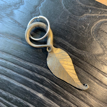 Forged Leaf Keychain